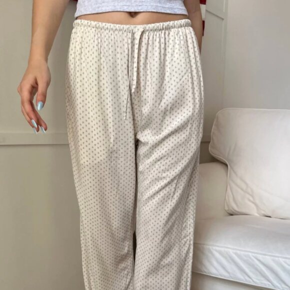 Brandy Melville Anastasia blue floral pants cottage feminine lounge coquette - Picture 1 of 16